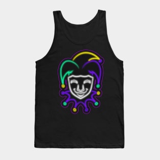 Jester Outline For Mardi Gras Tank Top